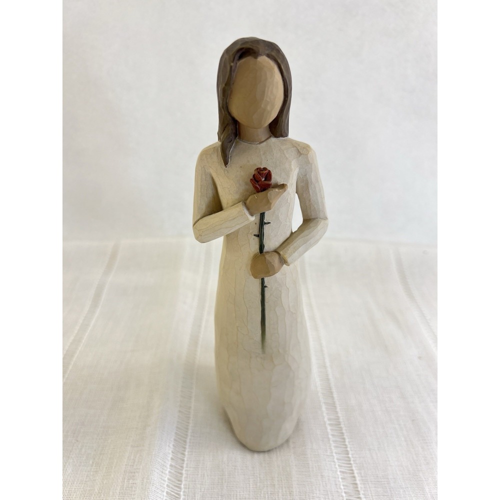 Genuine Willow Tree Demdaco 2003 Love 9" Tall Girl W/Rose Susan Lordi